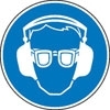 Gebotszeichen Schutzbrille/Gehörschutz benutzen